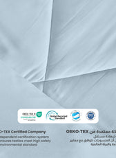 3PC Comforter Set Solid Dyed Microfiber Sky Blue 160×220cm