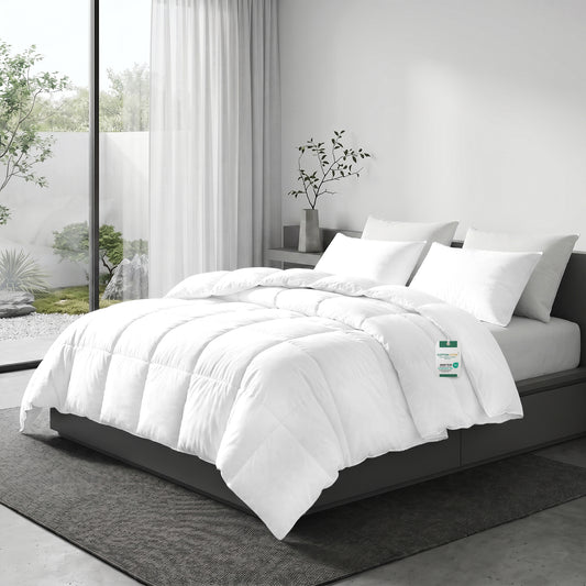3PC Comforter Set Solid Dyed Microfiber Dark White 160×220cm