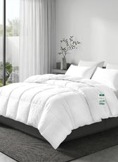 3PC Comforter Set Solid Dyed Microfiber White 220×240cm