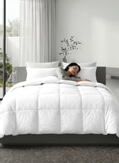 3PC Comforter Set Solid Dyed Microfiber White 220×240cm