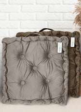 Serenity Velvet Multipurpose Seat Cushion 40x40cm  Pack of 2  Square Shape Seating - Cotton Home