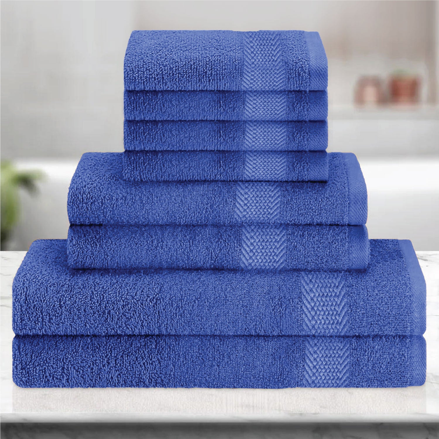 Cotton 6 Piece Towel Set-Soft Feel, Quick Dry, Highly Absorbent Durable Towels - Cotton Home