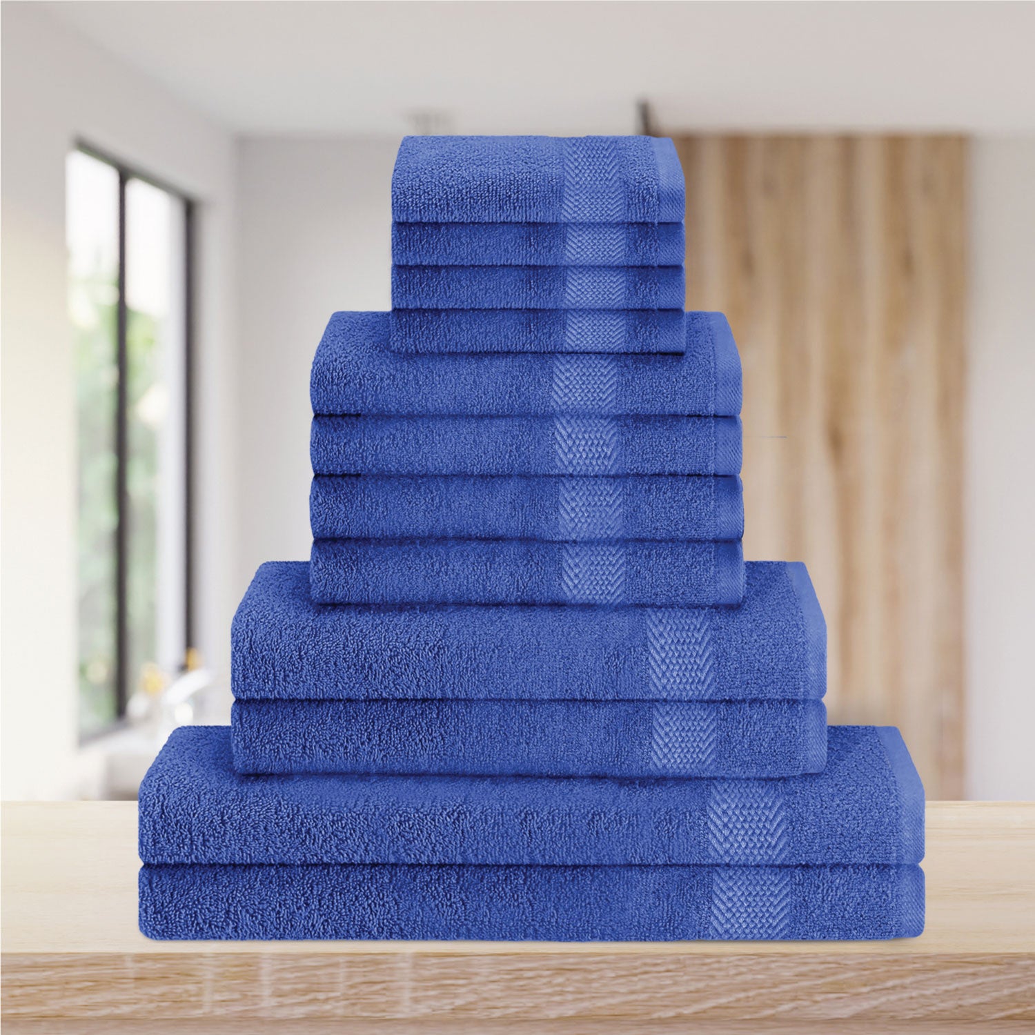 Cotton Towels 12 Piece Set-Soft Feel, Quick Dry, Highly Absorbent Durable Towels - Cotton Home