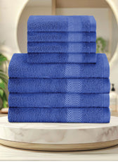 Cotton Face Towel and Hand Towel 8 Piece Set-Soft Feel, Quick Dry, Highly Absorbent Durable Towels - Cotton Home