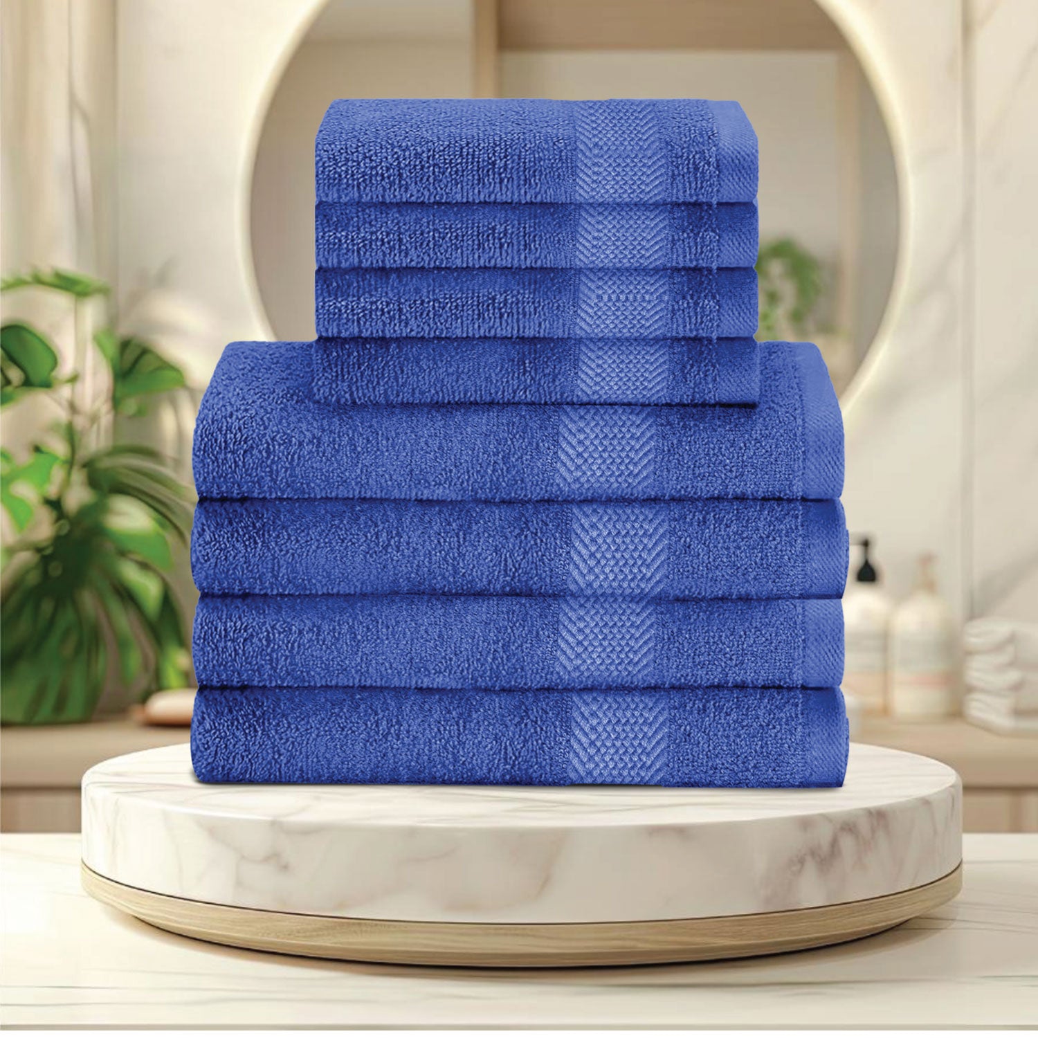 Cotton Face Towel and Hand Towel 8 Piece Set-Soft Feel, Quick Dry, Highly Absorbent Durable Towels - Cotton Home