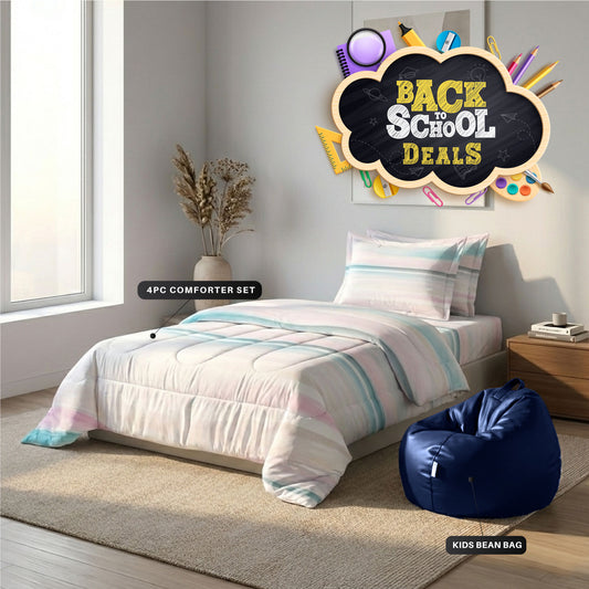 4PC Kids Bedding & Bean Bag Bundle 13