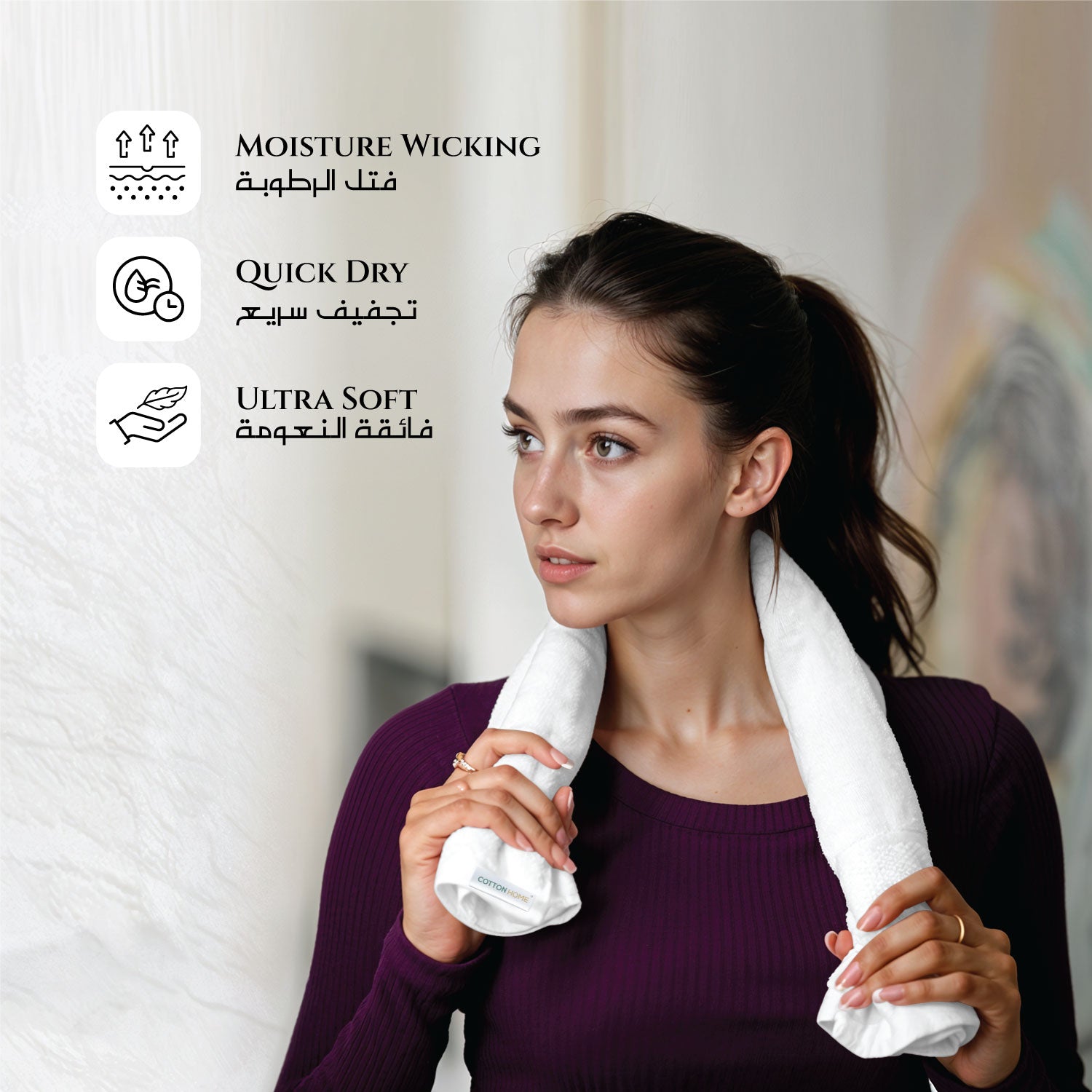 Cotton Face Towel and Hand Towel 4 Piece Set-Soft Feel, Quick Dry, Highly Absorbent Durable Towels - Cotton Home