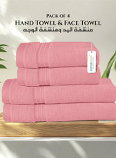 Cotton Face Towel and Hand Towel 4 Piece Set-Soft Feel, Quick Dry, Highly Absorbent Durable Towels - Cotton Home