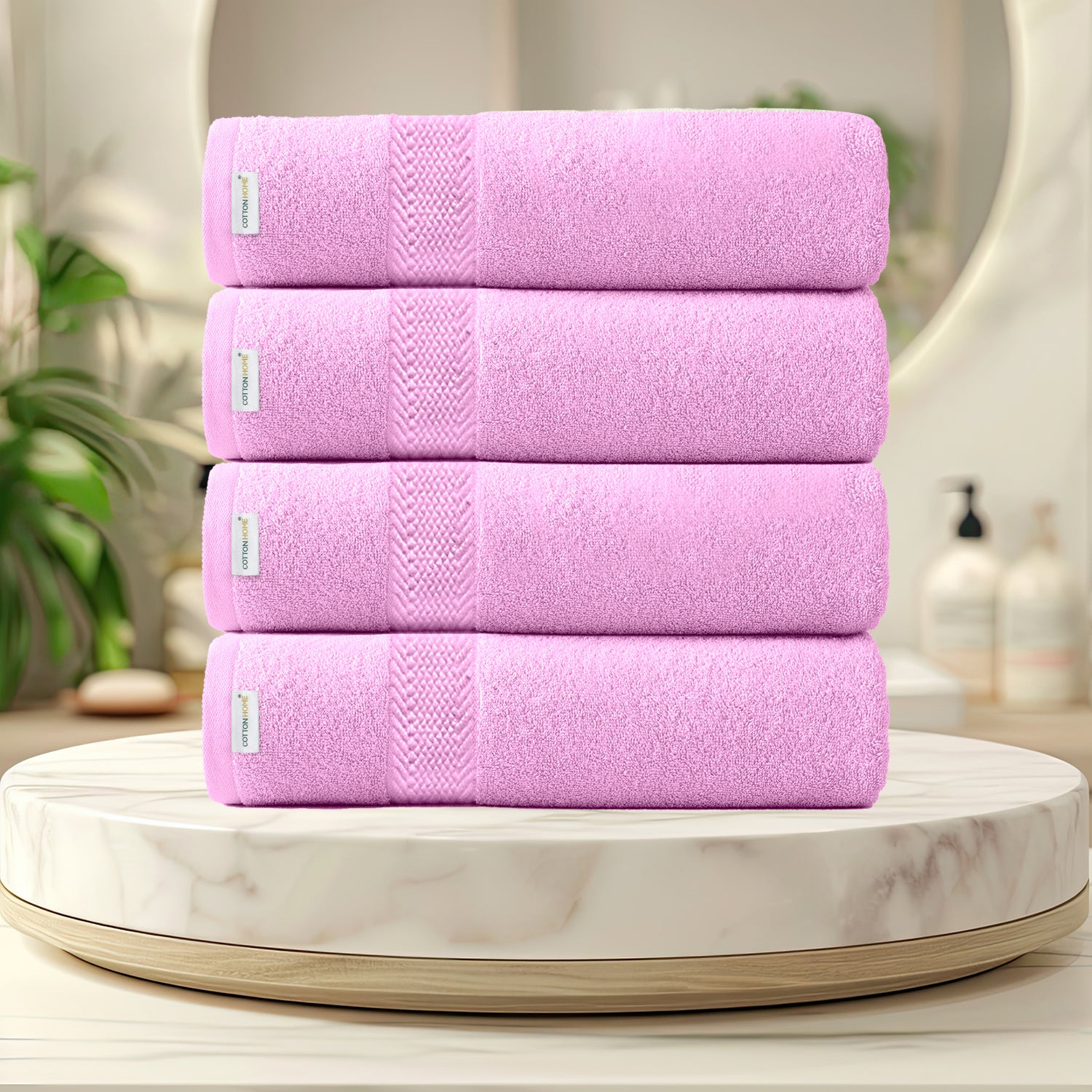 Cotton Bath Sheet 100x150 CM 4 Piece Set-Soft Feel, Quick Dry, Highly Absorbent Durable Towels - Cotton Home