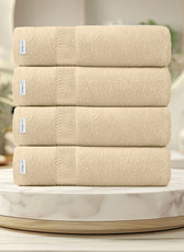 Cotton Bath Sheet 100x150 CM 4 Piece Set-Soft Feel, Quick Dry, Highly Absorbent Durable Towels - Cotton Home