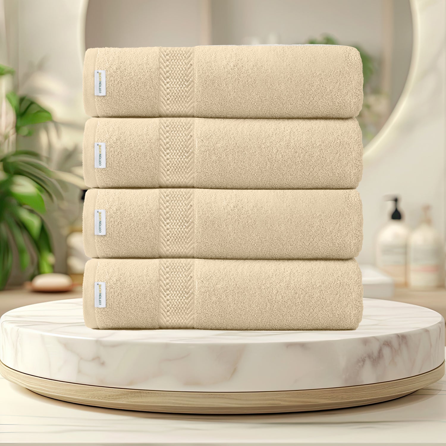 Cotton Bath Sheet 100x150 CM 4 Piece Set-Soft Feel, Quick Dry, Highly Absorbent Durable Towels - Cotton Home