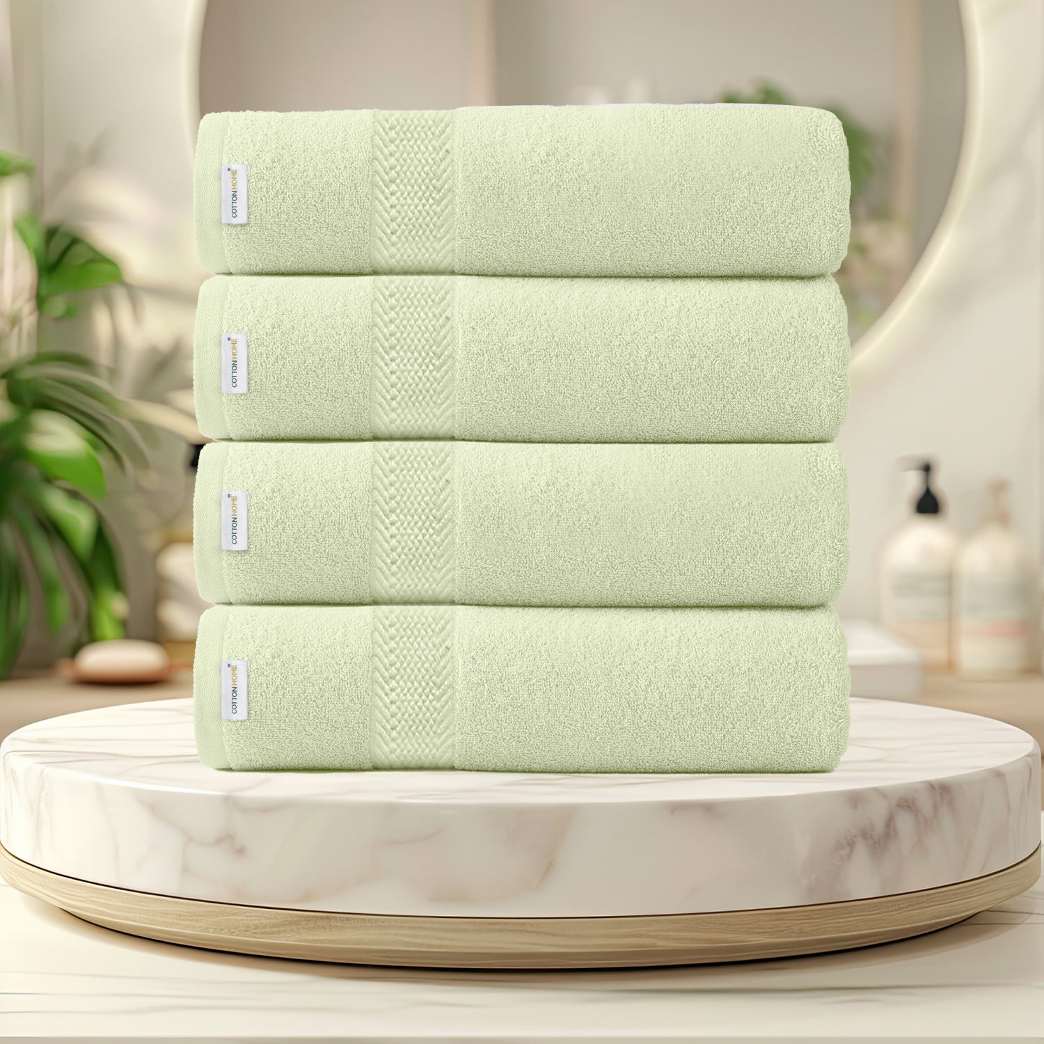Cotton Bath Sheet 100x150 CM 4 Piece Set-Soft Feel, Quick Dry, Highly Absorbent Durable Towels - Cotton Home