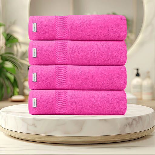 Cotton Bath Sheet 100x150 CM 4 Piece Set-Soft Feel, Quick Dry, Highly Absorbent Durable Towels - Cotton Home