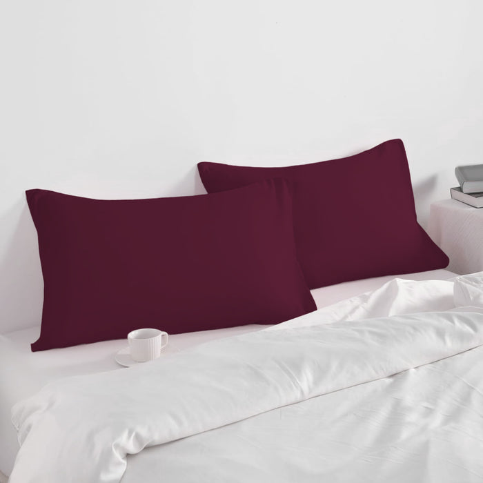Pillow Cover with Pressed Pillow Set- 50x75cm - Dreamy Comfort Combo Burgundy - 2 Piece - Cotton Home