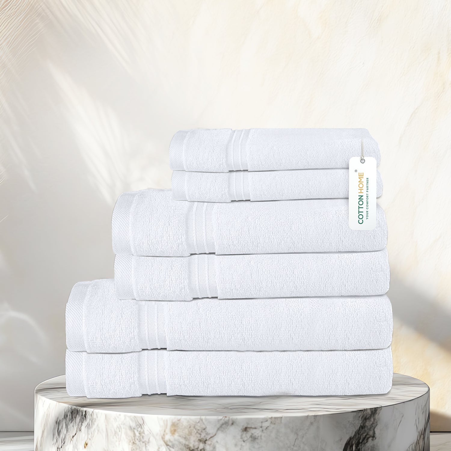 Cotton 6 Piece Towel Set-Soft Feel, Quick Dry, Highly Absorbent Durable Towels