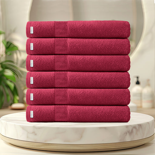 Cotton Bath Towel 70x140 CM 6 Piece Set-Soft Feel, Quick Dry, Highly Absorbent Durable Towels - Cotton Home