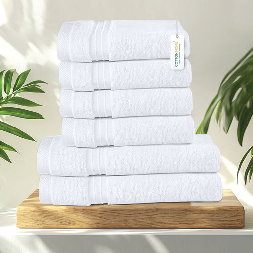 Cotton Face Towel and Hand Towel 6 Piece Set-Soft Feel, Quick Dry, Highly Absorbent Durable Towels - Cotton Home