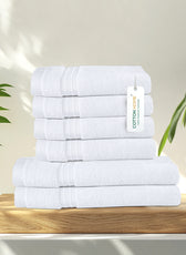 Cotton Face Towel and Hand Towel 6 Piece Set-Soft Feel, Quick Dry, Highly Absorbent Durable Towels