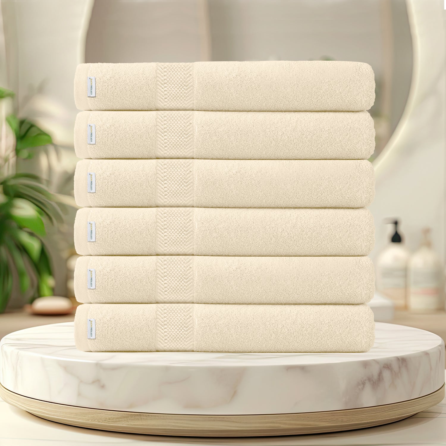 Cotton Bath Sheet 100x150 CM 6 Piece Set-Soft Feel, Quick Dry, Highly Absorbent Durable Towels - Cotton Home