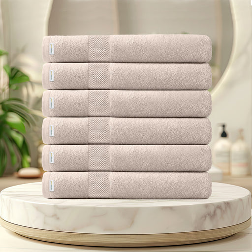 Cotton Bath Sheet 100x150 CM 6 Piece Set-Soft Feel, Quick Dry, Highly Absorbent Durable Towels - Cotton Home
