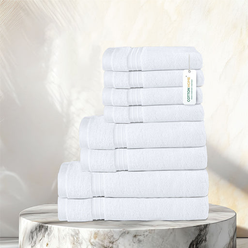 Cotton 8 Piece Towel Set-Soft Feel, Quick Dry, Highly Absorbent Durable Towels - Cotton Home
