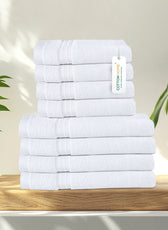 Cotton Face Towel and Hand Towel 8 Piece Set-Soft Feel, Quick Dry, Highly Absorbent Durable Towels