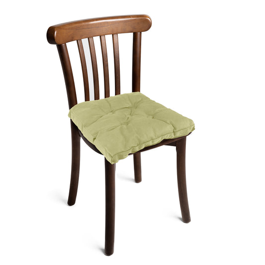 Premium Beige Chair Pads with Ties suitable for Dining Room For Indoor Outdoor Garden Patio Kitchen Office Chairs - Cotton Home