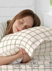 Egyptian Cotton King Size Printed Fitted Sheet 180X200+30CM with Pillow Case (31B)