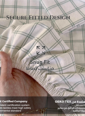 Egyptian Cotton King Size Printed Fitted Sheet 180X200+30CM with Pillow Case (31B)