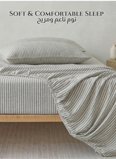 Egyptian Cotton King Size Printed Fitted Sheet 180X200+30CM with Pillow Case (30B)