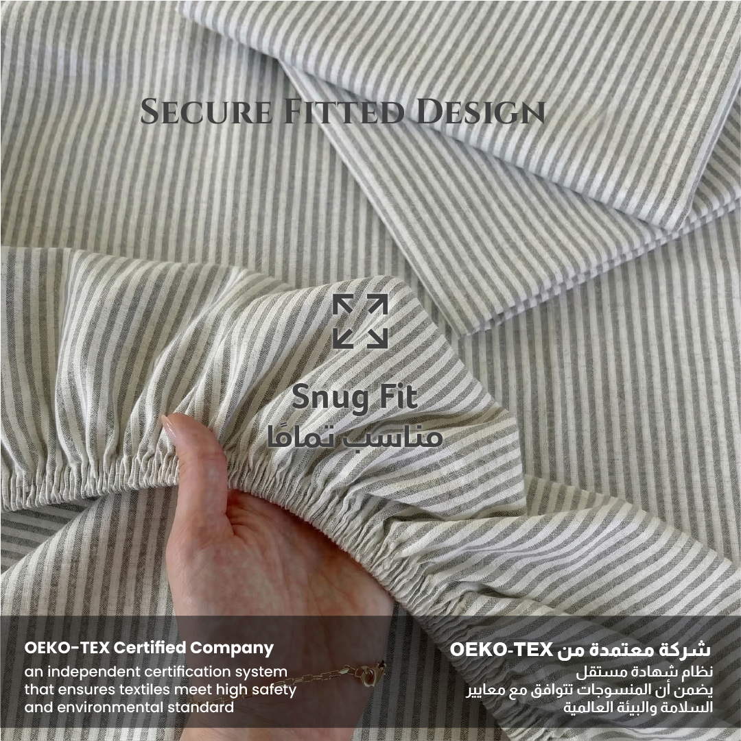 Egyptian Cotton King Size Printed Fitted Sheet 180X200+30CM with Pillow Case (30B)