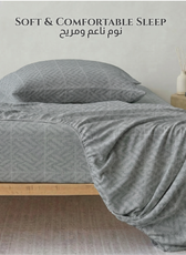 Egyptian Cotton King Size Printed Fitted Sheet 180X200+30CM with Pillow Case (28B)