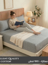 Egyptian Cotton King Size Printed Fitted Sheet 180X200+30CM with Pillow Case (28B)