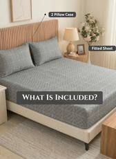 Egyptian Cotton King Size Printed Fitted Sheet 180X200+30CM with Pillow Case (28B)