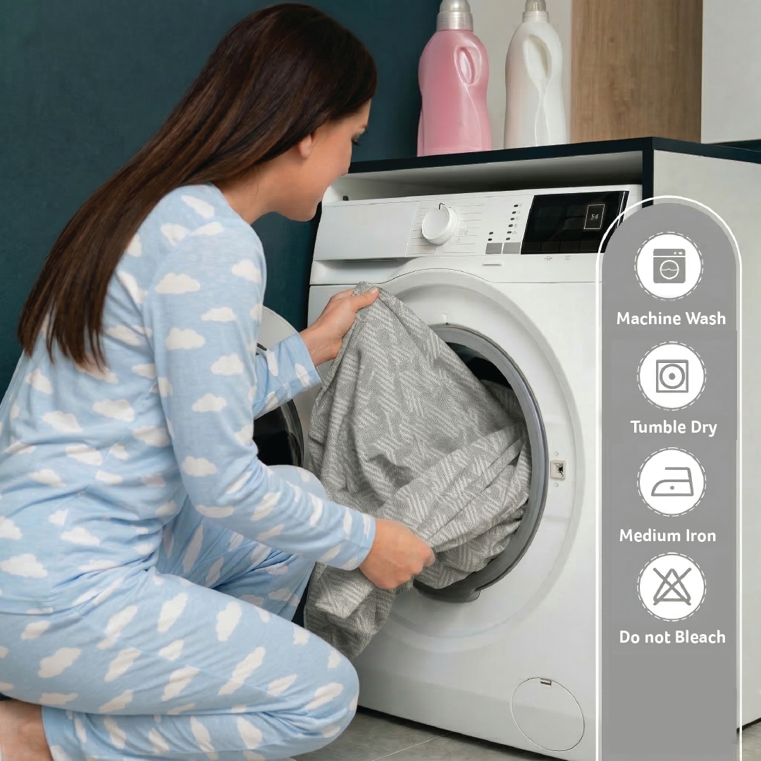 Egyptian Cotton King Size Printed Fitted Sheet 180X200+30CM with Pillow Case (28B)