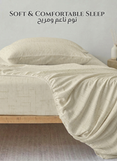 Egyptian Cotton King Size Printed Fitted Sheet 180X200+30CM with Pillow Case (21B)