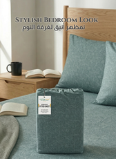 Egyptian Cotton King Size Printed Fitted Sheet 180X200+30CM with Pillow Case (15B)