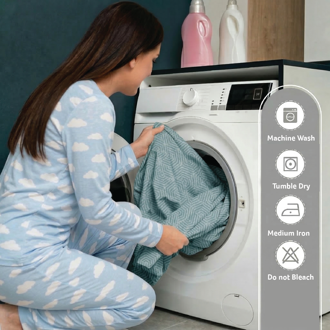 Egyptian Cotton King Size Printed Fitted Sheet 180X200+30CM with Pillow Case (15B)