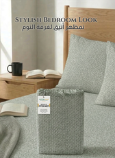 Egyptian Cotton King Size Printed Fitted Sheet 180X200+30CM with Pillow Case (5B)