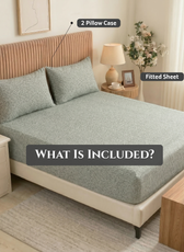 Egyptian Cotton King Size Printed Fitted Sheet 180X200+30CM with Pillow Case (5B)