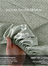 Egyptian Cotton King Size Printed Fitted Sheet 180X200+30CM with Pillow Case (5B)