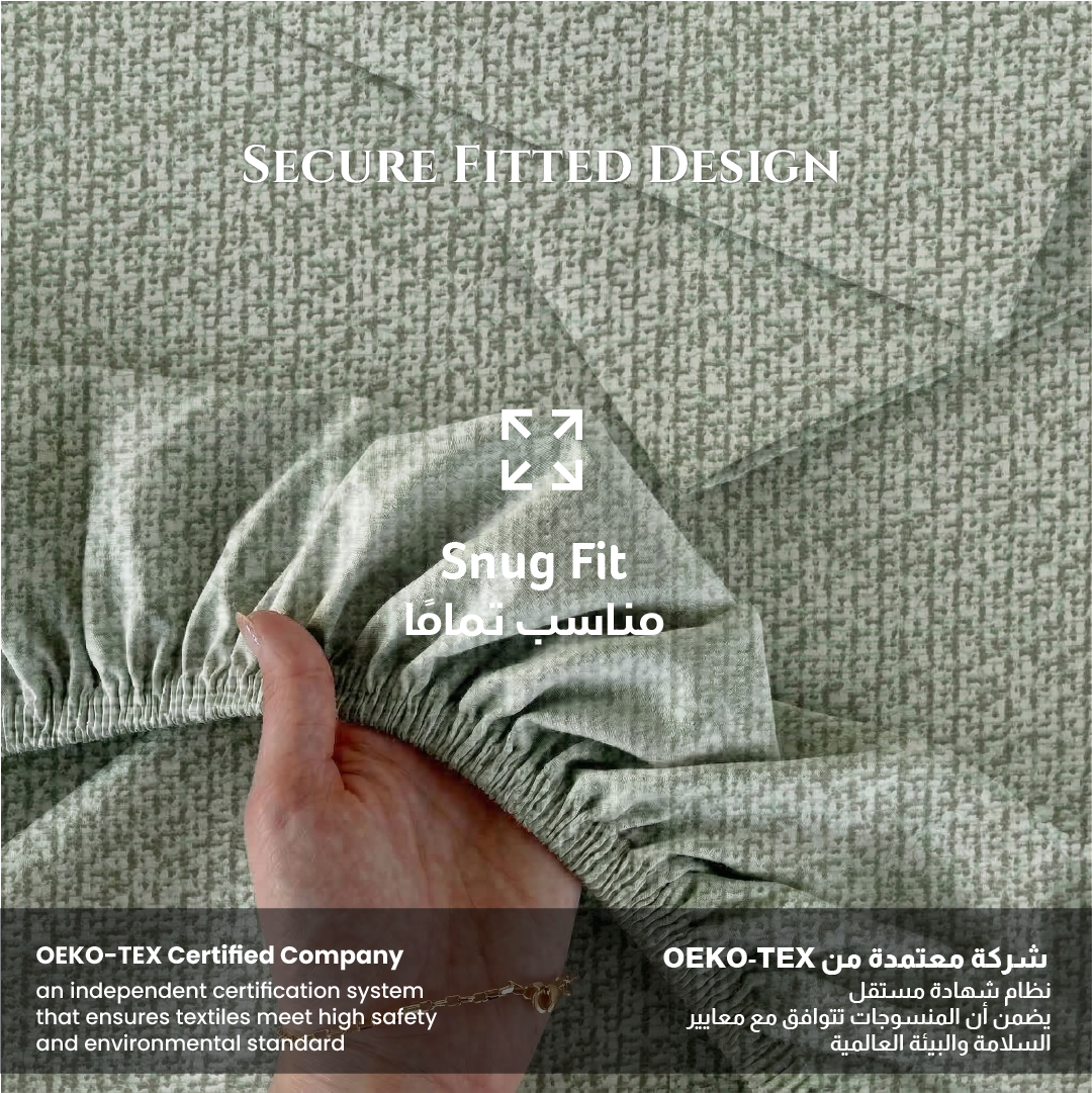 Egyptian Cotton King Size Printed Fitted Sheet 180X200+30CM with Pillow Case (5B)