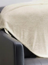 Tranquil Plaid Blanket Queen Size 220x240 Ivory - Cotton Home