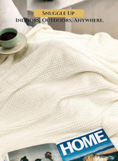 Tranquil Plaid Blanket Queen Size 220x240 Ivory - Cotton Home