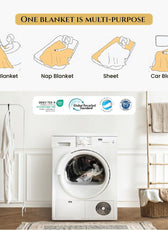 Premium Jacquard Blanket Double Size 220x240 Cream - Cotton Home