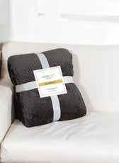 Tranquil Plaid Blanket Single Size 150x220 Dark Grey - Cotton Home