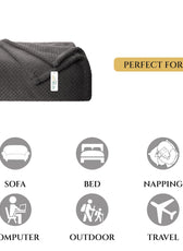 Tranquil Plaid Blanket Single Size 150x220 Dark Grey - Cotton Home