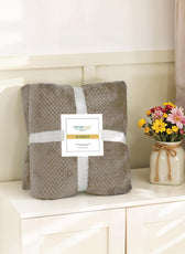 Tranquil Plaid Blanket Single Size 150x220 Dark Grey - Cotton Home