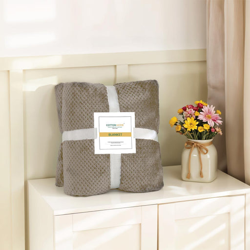 Tranquil Plaid Blanket Single Size 150x220 Dark Grey - Cotton Home