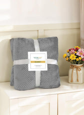 Tranquil Plaid Blanket Single Size 150x220 Dark Grey - Cotton Home